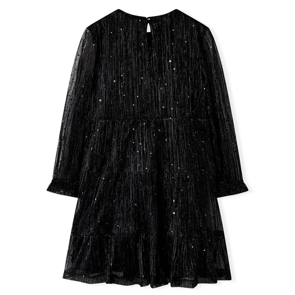 VidaXL Kinderkleid mit langen Ärmeln 140 Schwarz