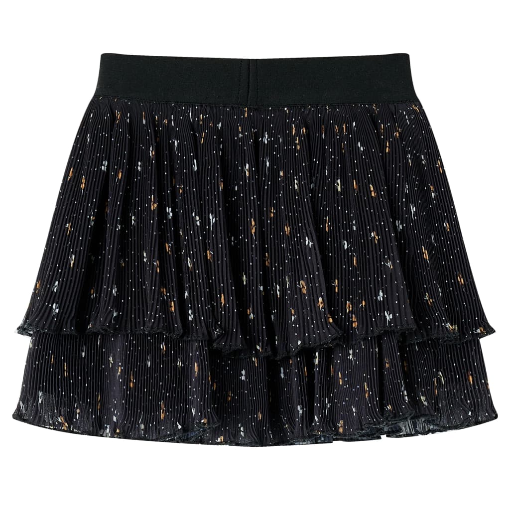 VidaXL Kinderrock mit geschichteten Rüschen 128 Schwarz