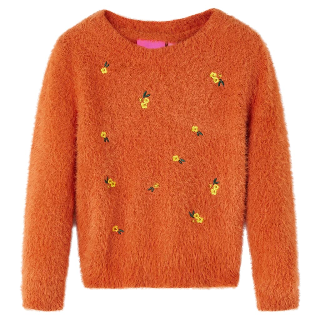 VidaXL Kinderpullover gestrickt 128 Orange-Braun