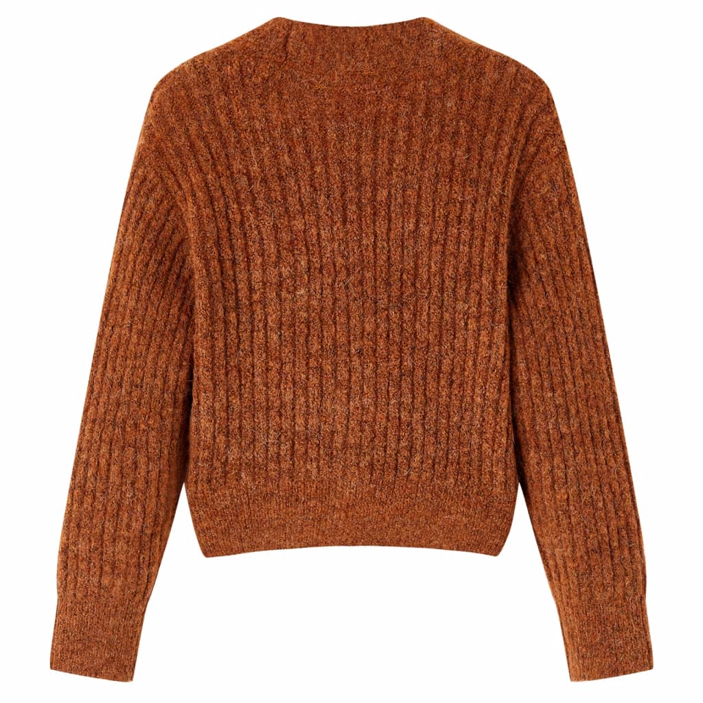 VidaXL Kinderstrickjacke 128 cognacfarben