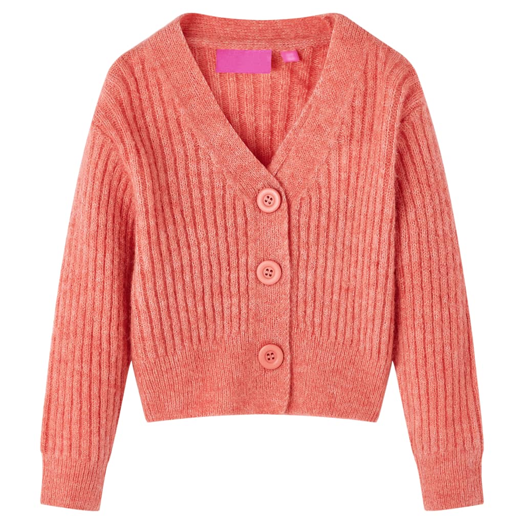 VidaXL Kinderstrickjacke gestrickt 92 Mittelrosa