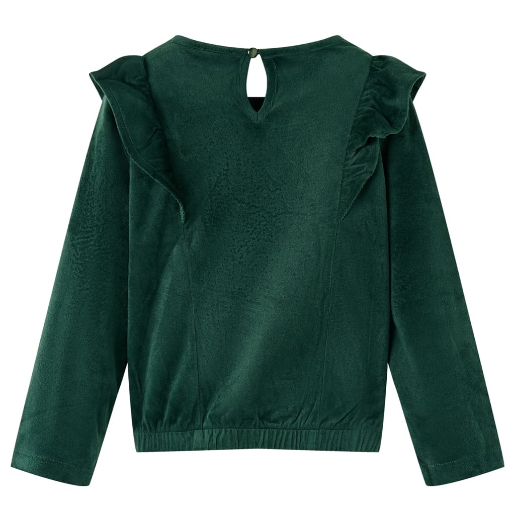 VidaXL Kinderbluse mit Rüschen 116 Dunkelgrün