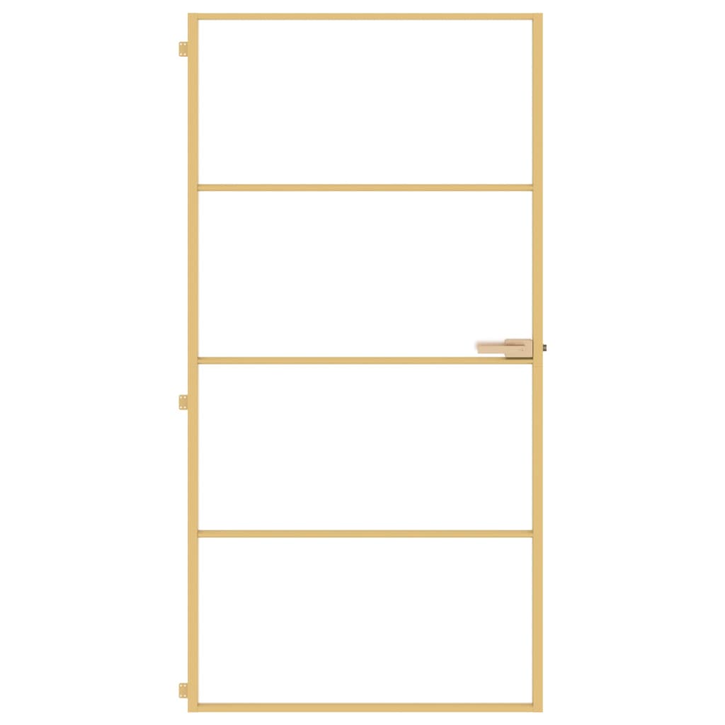 VidaXL Innentür schmal 102,5x201,5 cm gehärtetes Glas und Aluminium gold