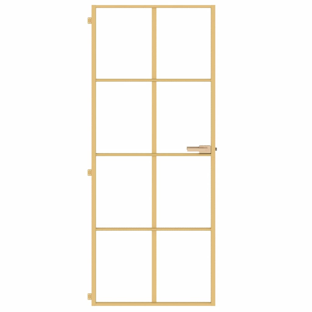 Vidaxx Innentür schmal 83x201,5 cm gehärtetes Glas und Aluminium goldfarben