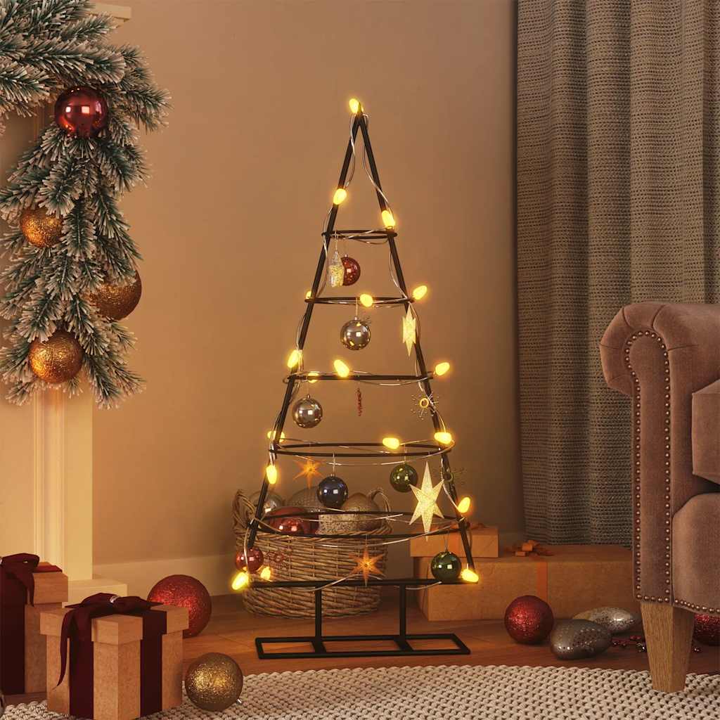 VidaXL Weihnachtsdekoration Weihnachtsbaum 90 cm Metall Schwarz