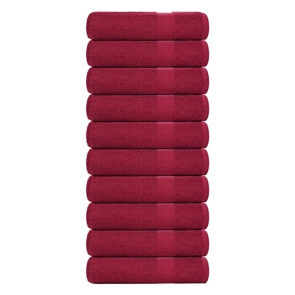 Vidaxx Handtücher 10 Stück 50x100 cm 360 g m² 100 % Baumwolle bordeauxrot