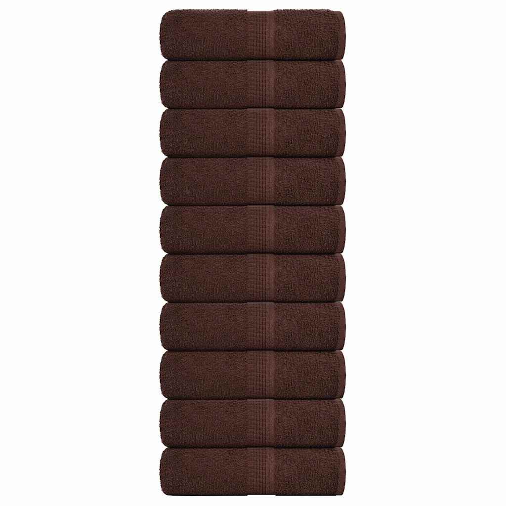 VidaXL Waschlappen 10 Stück Froschbraun 30x30 cm 100 % Baumwolle