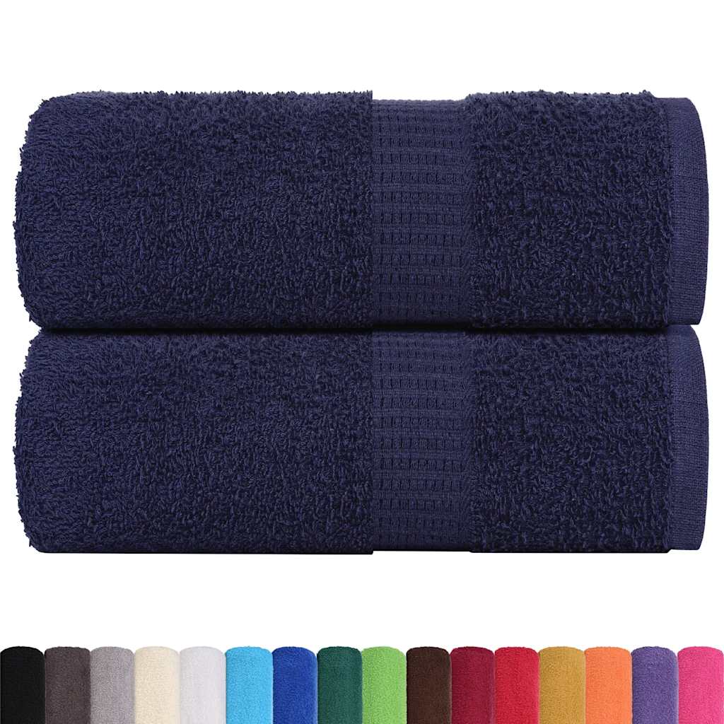 VidaXL Gästehandtücher 2 Stk. 30x50 cm 360 g m² 100 % Baumwolle Marineblau