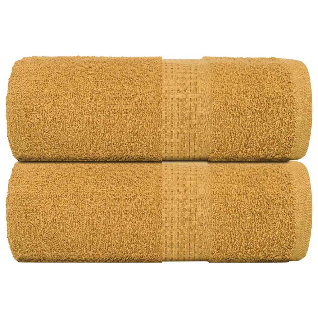 VidaXL Gästehandtücher 2 Stk. 30x50 cm 360 g m² 100 % Baumwolle goldfarben