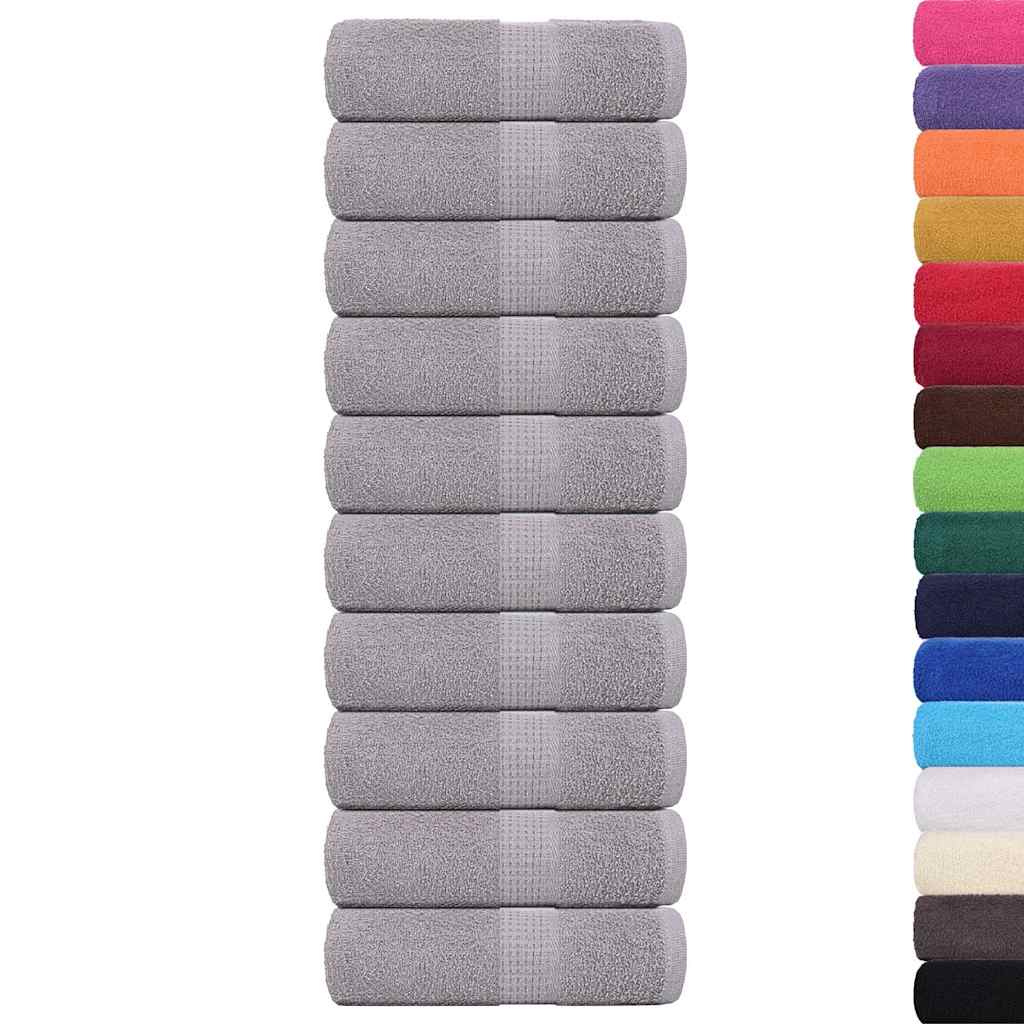 VidaXL Gästehandtücher 10 Stück 30x50 cm 360 g m² 100 % Baumwolle Grau