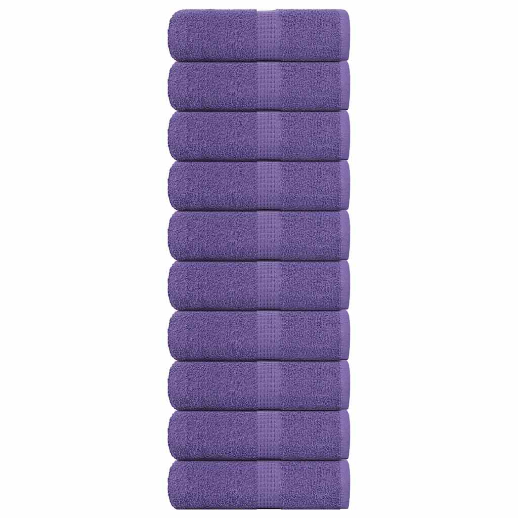 VidaXL Gästehandtücher 10 Stück 30x50 cm 360 g m² 100 % Baumwolle Lila