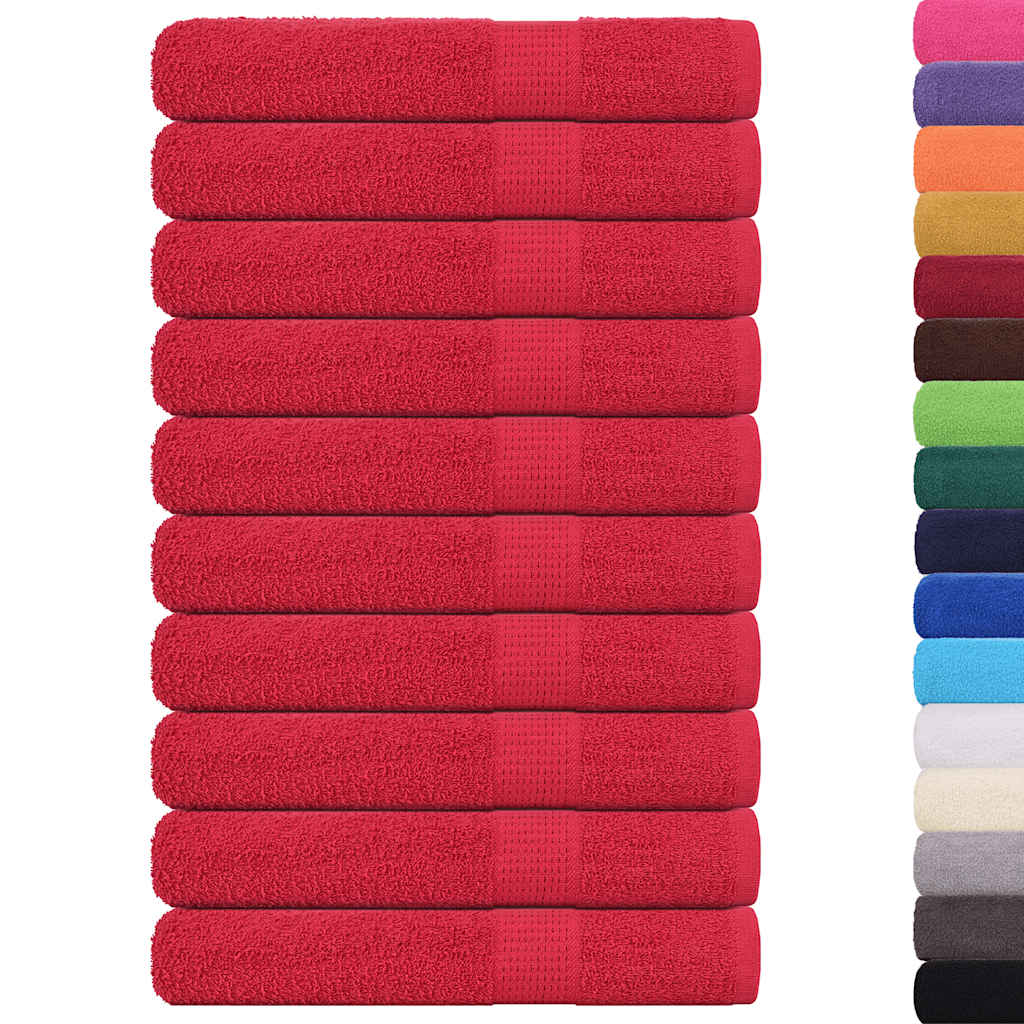 Vidaxx Handtücher 10 Stück 100x200 cm 360 g m² 100 % Baumwolle rot