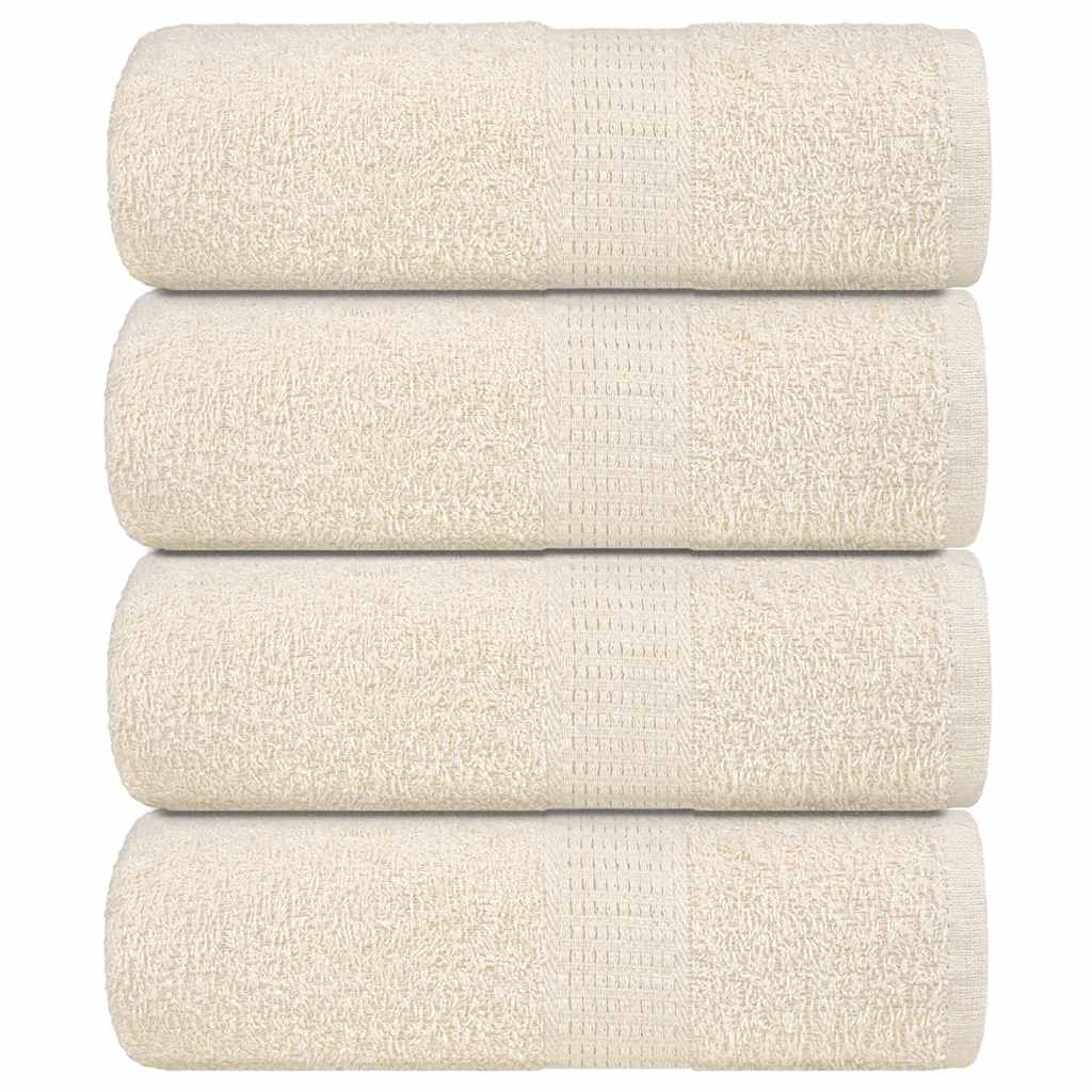 Vidaxx Waschlappen 4 Stück Froschcreme 30x30 cm 100 % Baumwolle