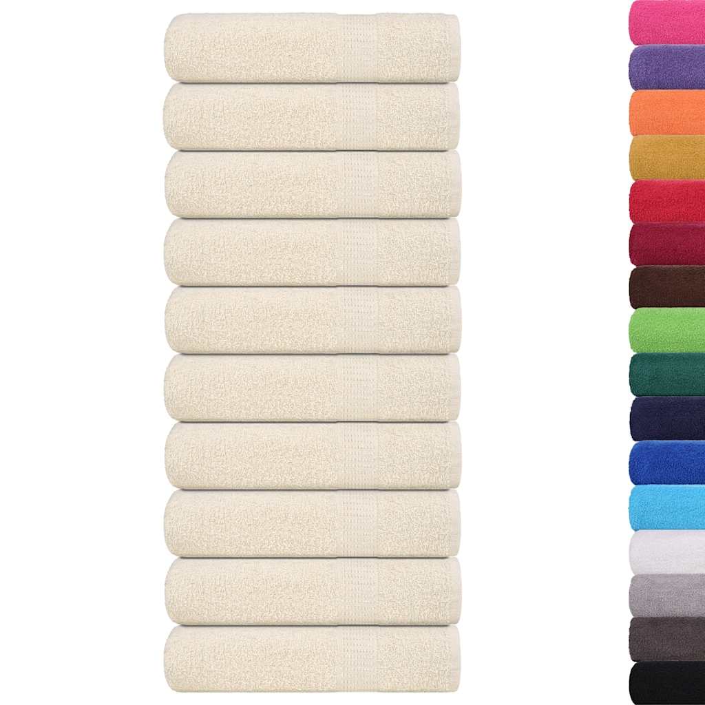 Vidaxx Badetücher 10 Stück 100x150cm 360 g m² 100 % Baumwolle cremefarben