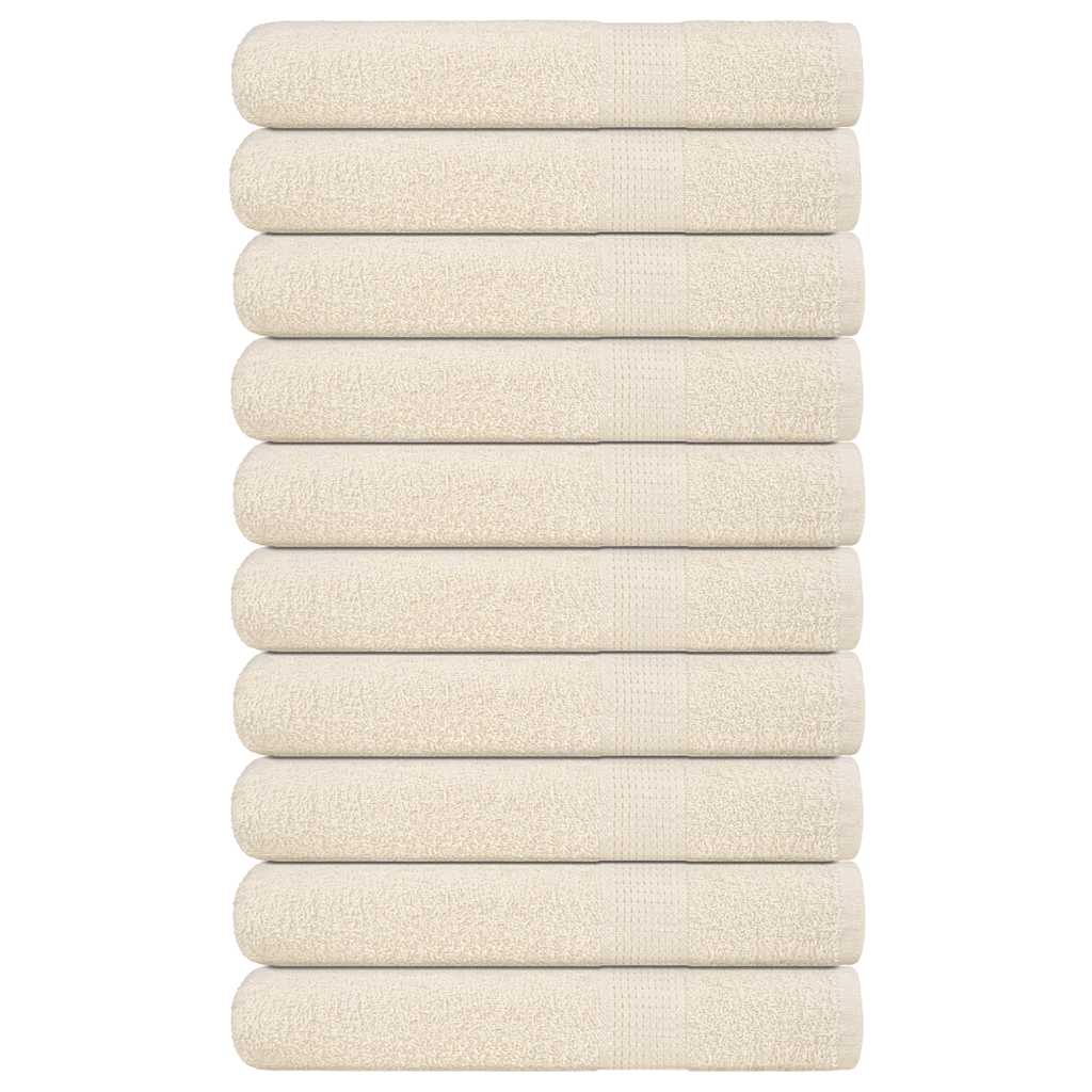 Vidaxx Saunatücher 10 Stück 80x200 cm 360 g m² 100 % Baumwolle Creme