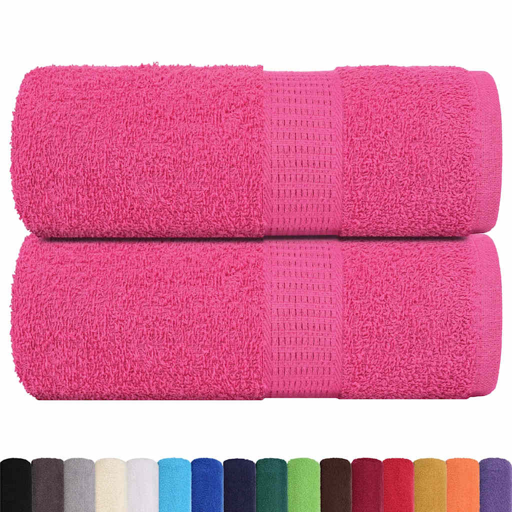 VidaXL Gästehandtücher 2 Stk. 30x50 cm 360 g m² 100 % Baumwolle rosa