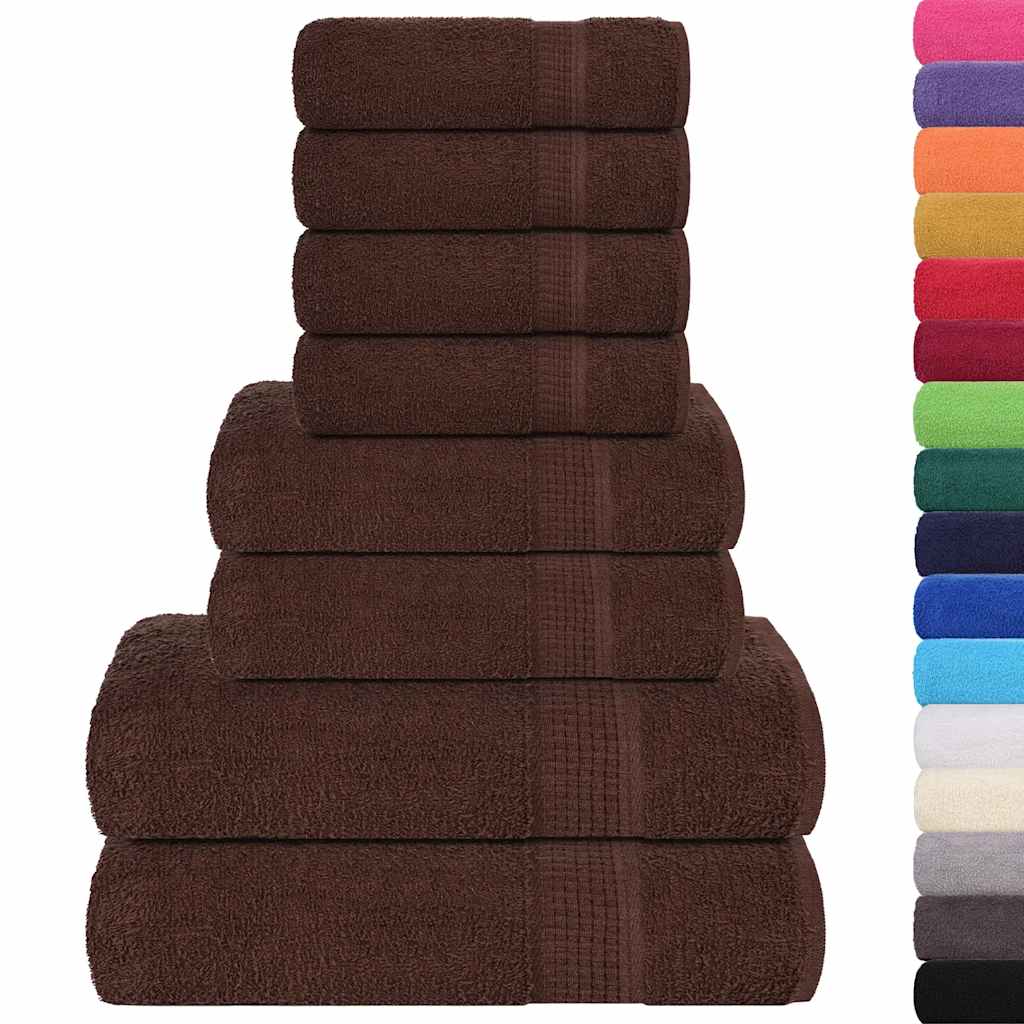 Vidaxx 8-teiliges Handtuchset 360 g m² 100 % Baumwolle Braun