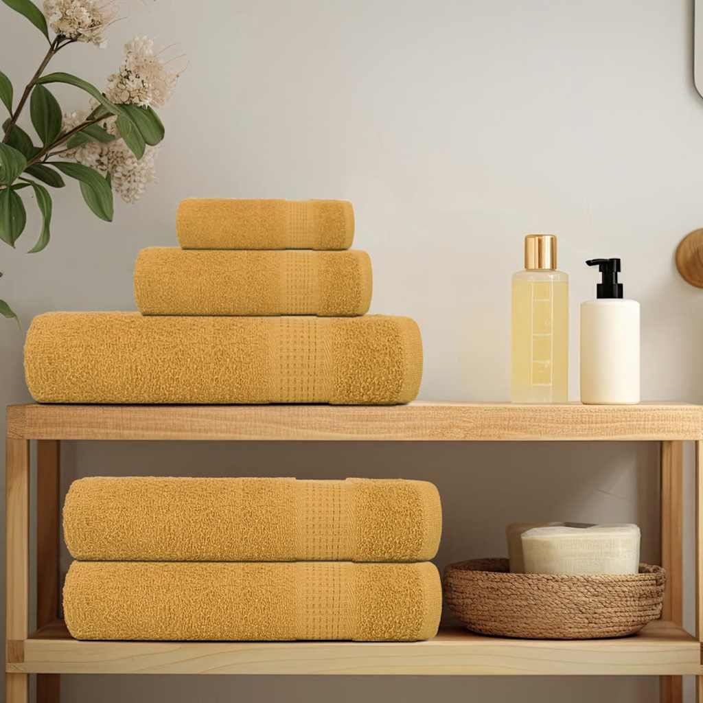 Vidaxx 8-teiliges Handtuchset 360 g m² 100 % Baumwolle goldfarben