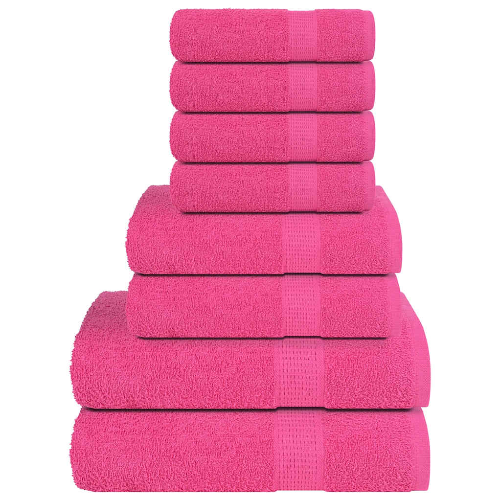Vidaxx 8-teiliges Handtuchset 360 g m² 100 % Baumwolle rosa