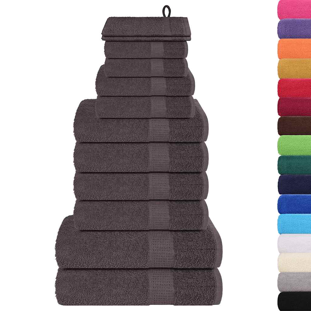 VidaXL 12-teiliges Handtuchset 360 g m² 100 % Baumwolle Anthrazit