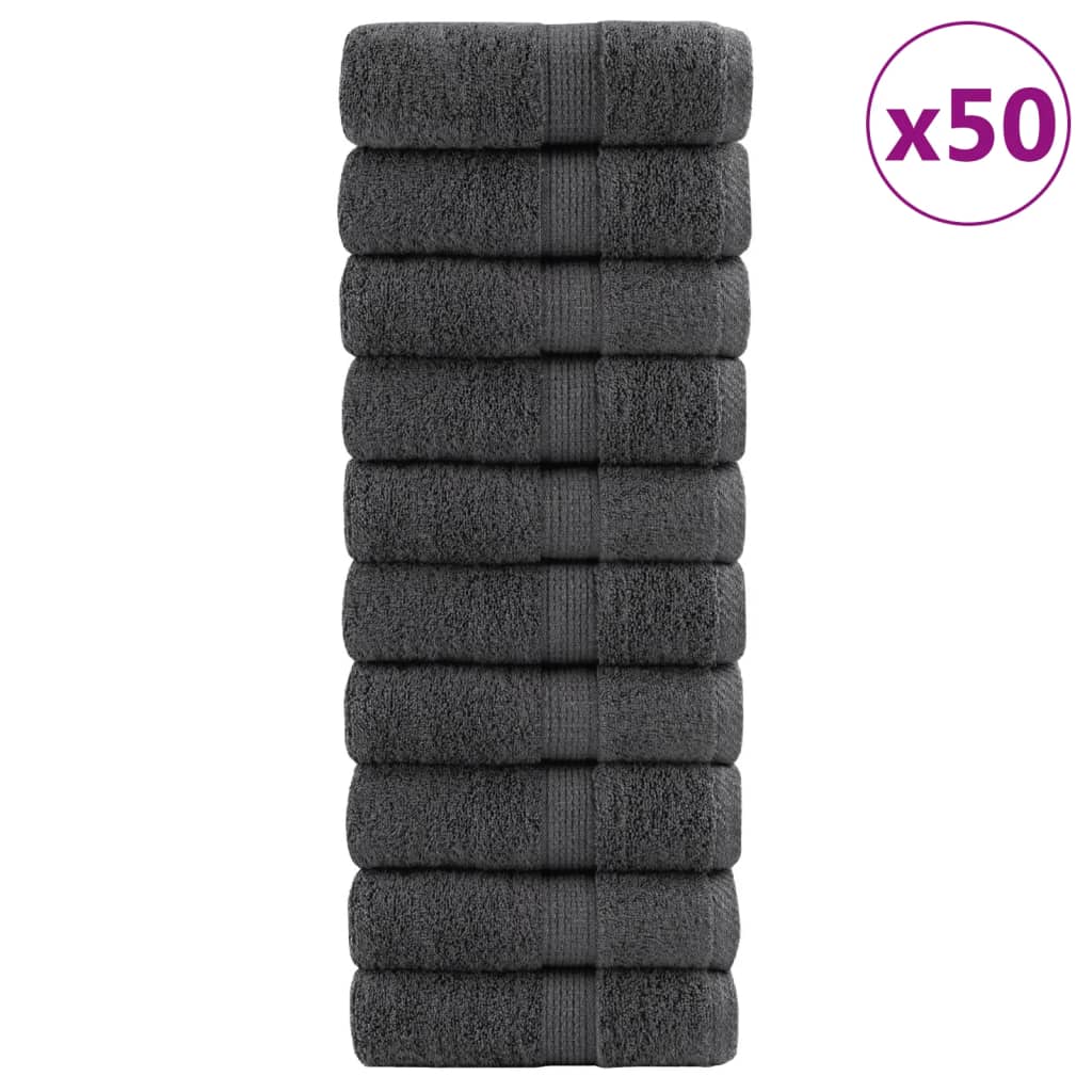 Vidaxx Premium Waschlappen Solund 50 Stück Anthrazit 30x30cm 600 g m²