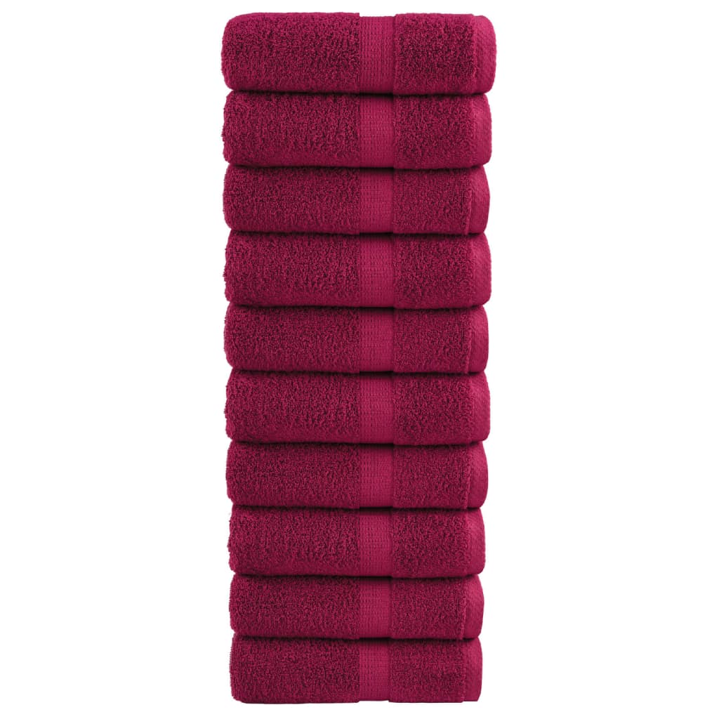 Vidaxx Premium Waschlappen solund 10 Stück weinrot 30x30 cm 600 g m²