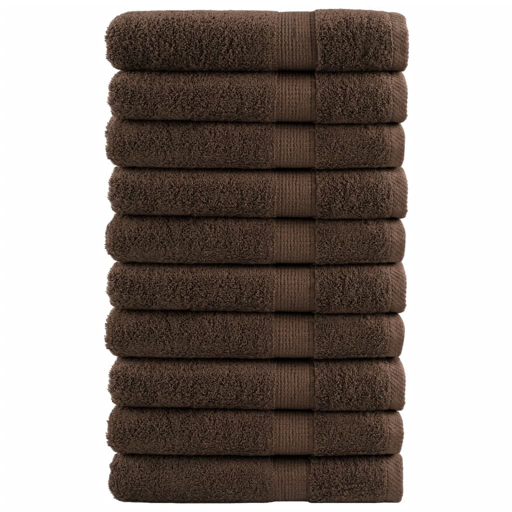 Vidaxx Handtücher Solund 10 Stück 600 g m² 100x200 cm braun