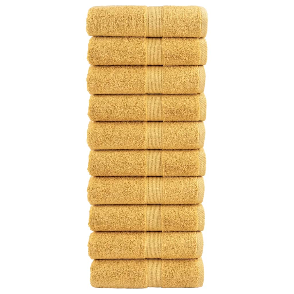 Vidaxx Premium Waschlappen solide 10 Stück Gold 30x30cm 600 g m²