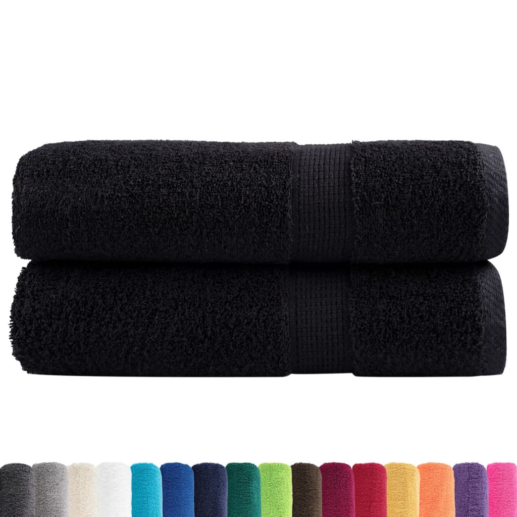 VidaXL Handtücher SOLUND 2 Stück 600 g m² 50x100 cm schwarz