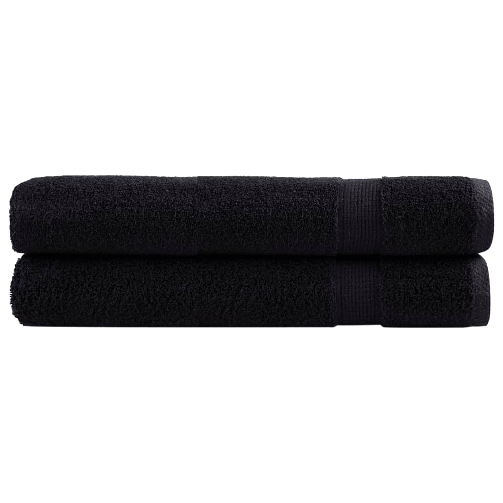 VidaXL Saunatücher Solund 2 Stk. 600 g m² 80x200 cm Schwarz
