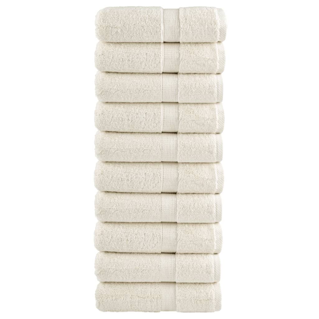VidaXL Gästehandtücher SOLUND 10 Stk. 600 g m² 30x30 cm Creme