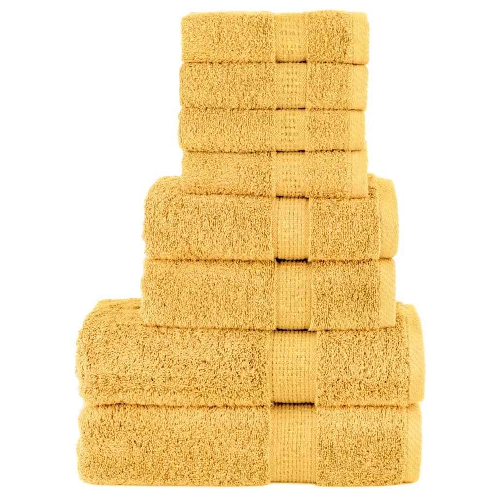 VidaXL 8-teiliges Handtuchset SOLUND 600 g m² goldfarben