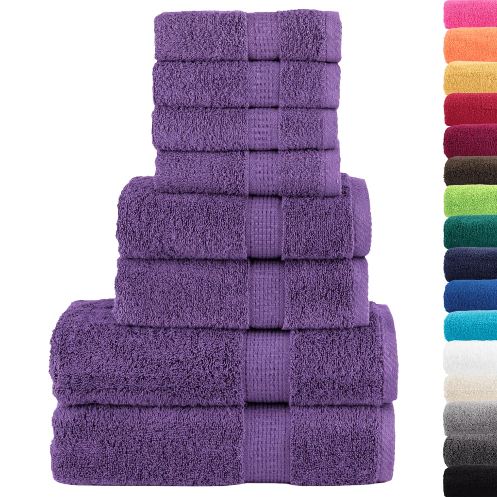 VidaXL 8-teiliges Handtuchset SOLUND 600 g m² lila