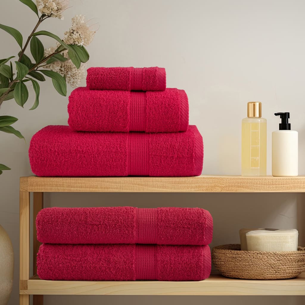 Vidaxx 8-teiliges Handtuchset solide 600 g m² rot