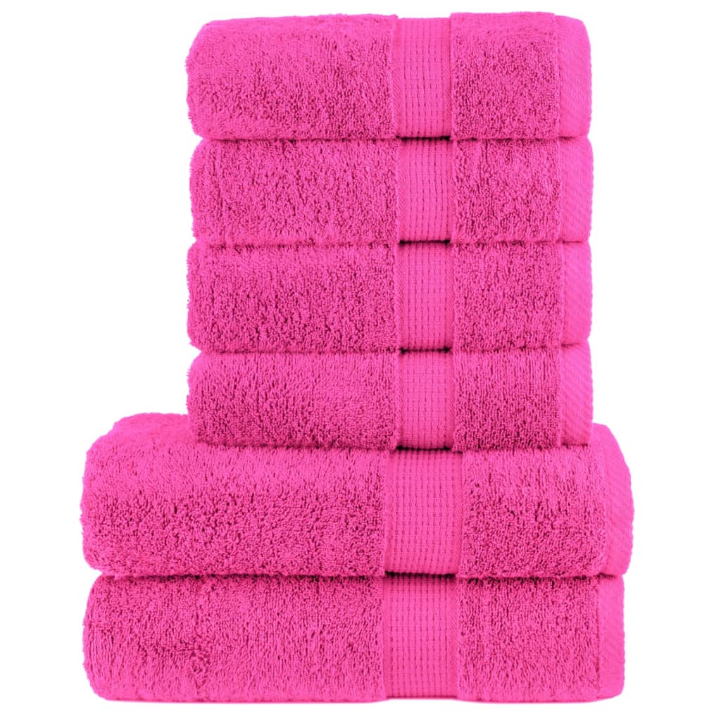 VidaXL 6-teiliges Handtuchset SOLUND 600 g m² rosa