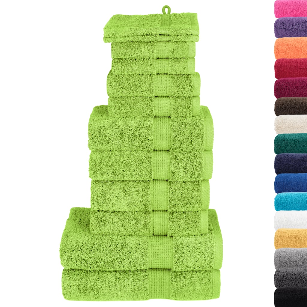VidaXL 12-teiliges Handtuchset SOLUND 600 g m² grün