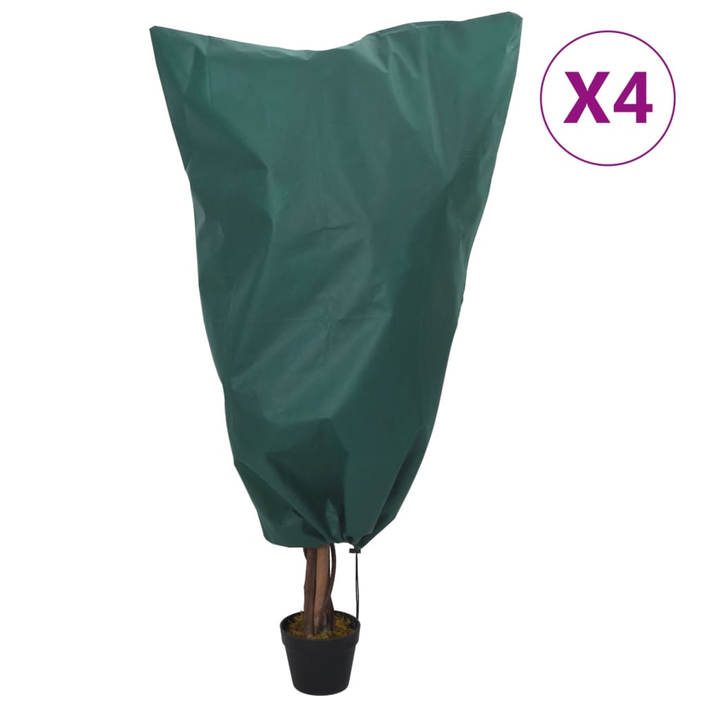 Vidaxxl Pflanzenabdeckungen mit Kordelzug 4 Stück 70 g m² 0,8x1,2 m