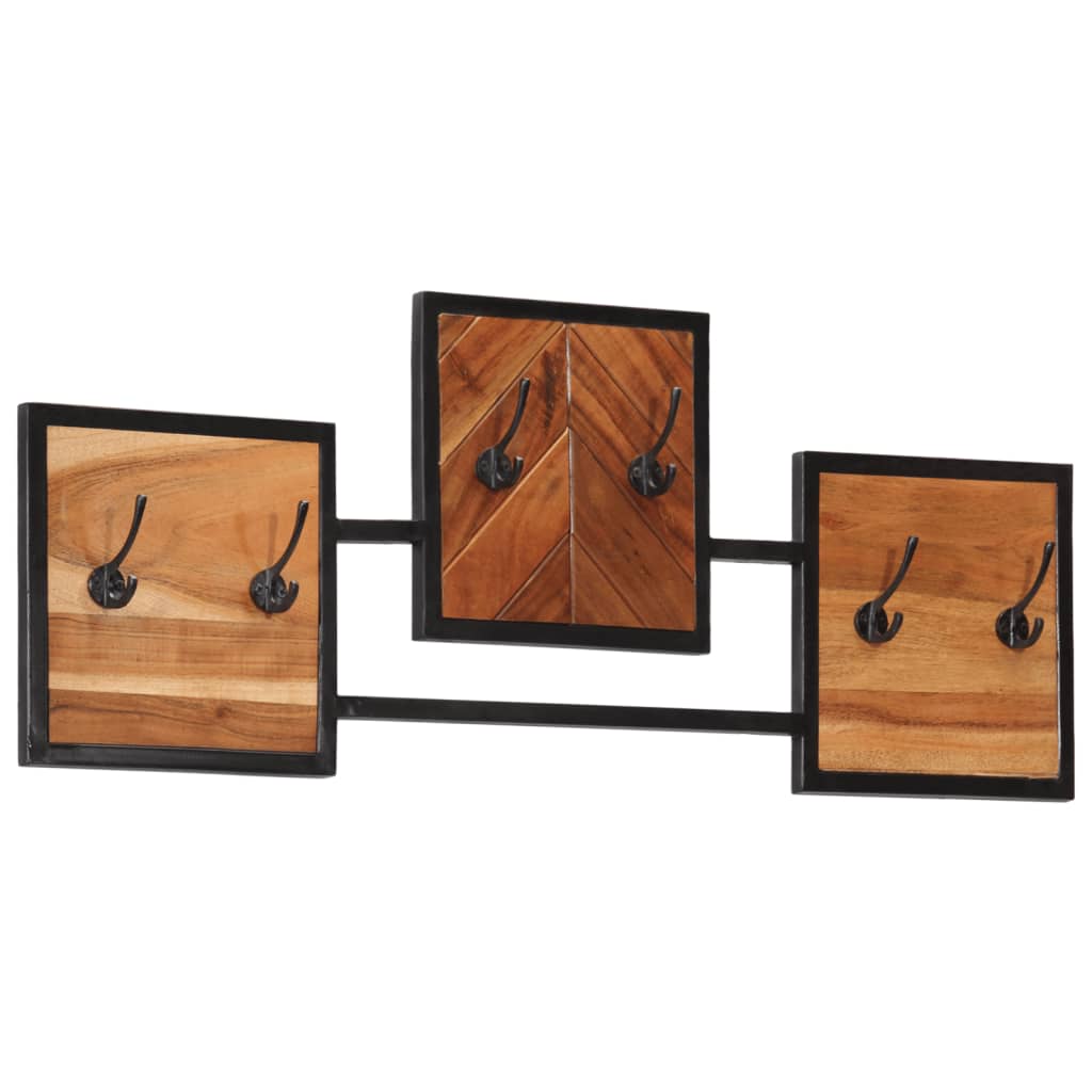 Vidaxx Wandgarderobe 90x1x35 cm aus massivem Akazienholz und Eisen