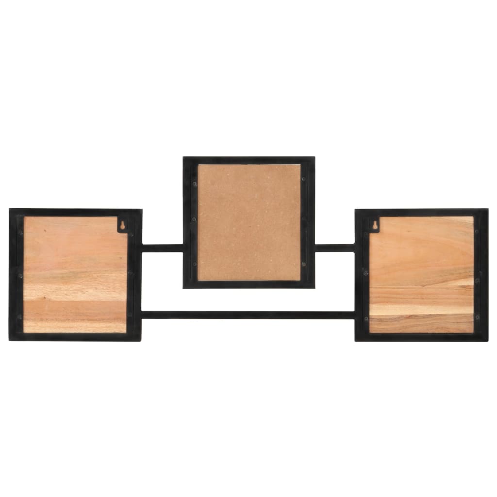 Vidaxx Wandgarderobe 90x1x35 cm aus massivem Akazienholz und Eisen