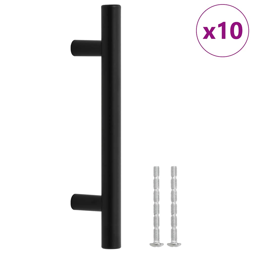 VidaXL Griffe 10 Stück 96 mm Edelstahl schwarz