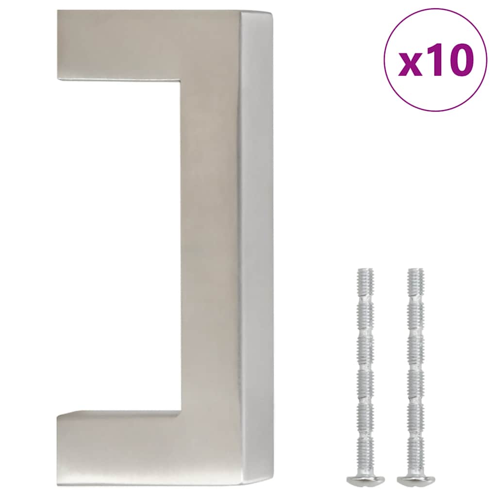 VidaXL Griffe 10 Stück 64 mm Edelstahl silberfarben