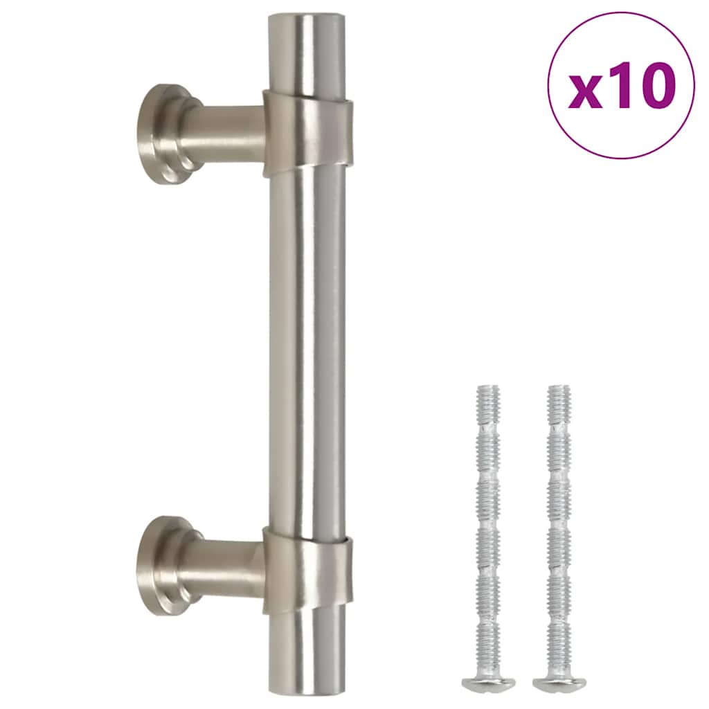VidaXL Griffe 10 Stück 64 mm Edelstahl silberfarben