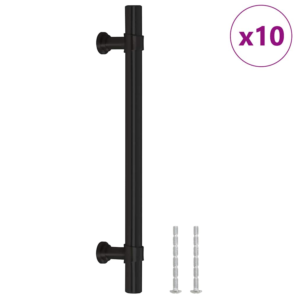 VidaXL Griffe 10 Stück 128 mm Edelstahl schwarz