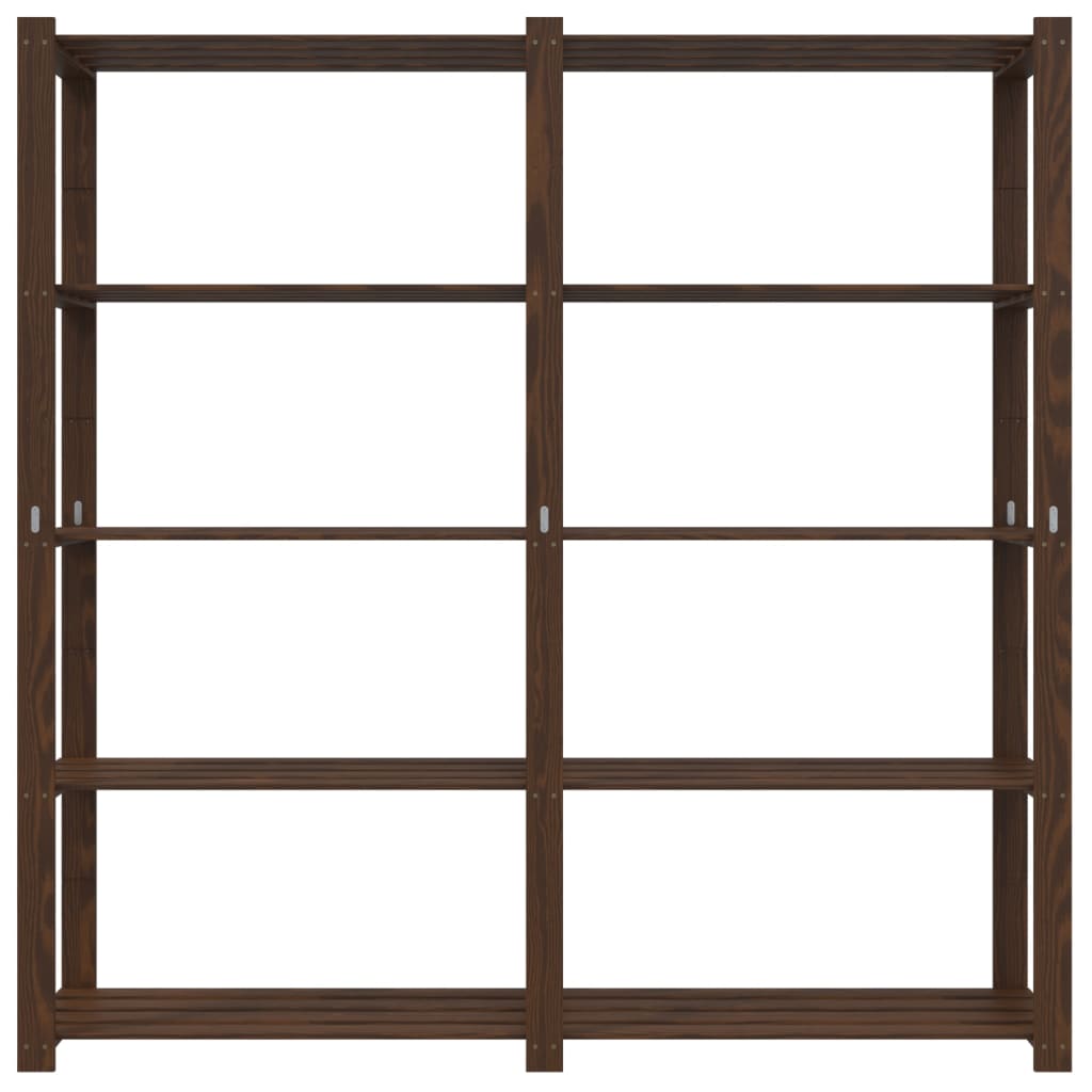 Vidaxx Lagerregal 5-lagig 170x38x170 cm massives Kiefernholz braun