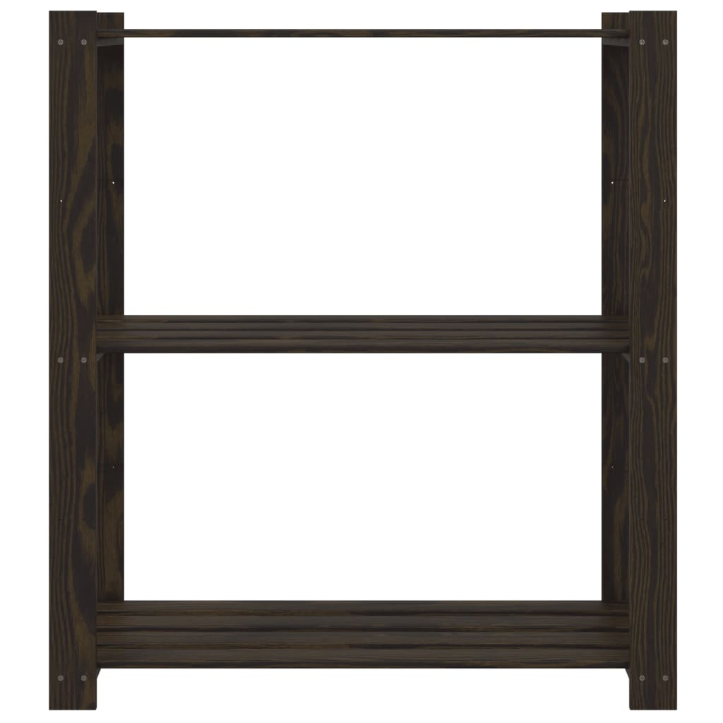 Vidaxx Lagerregal 3-lagig 80x38x90 cm massives Kiefernholz schwarz