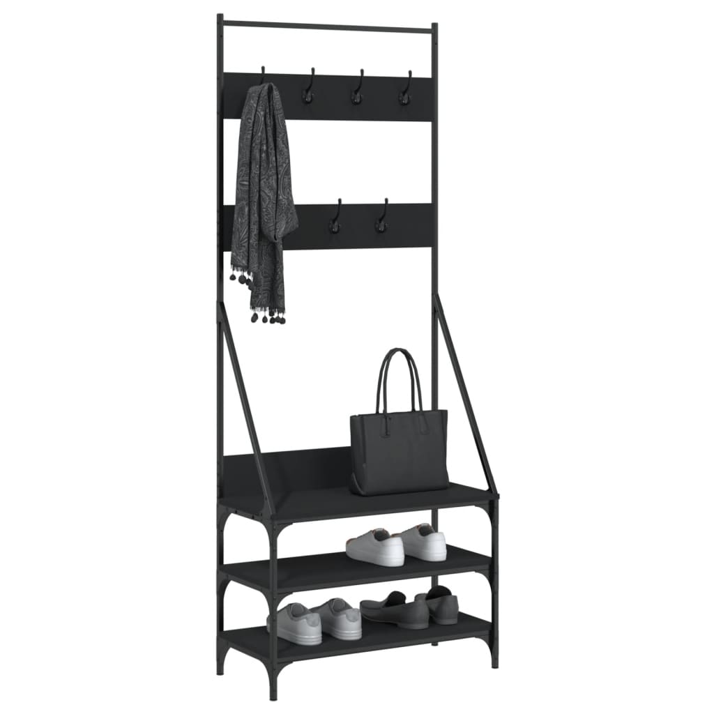 VidaXL Kleiderständer mit Schuhablage 72x34x184 cm schwarz
