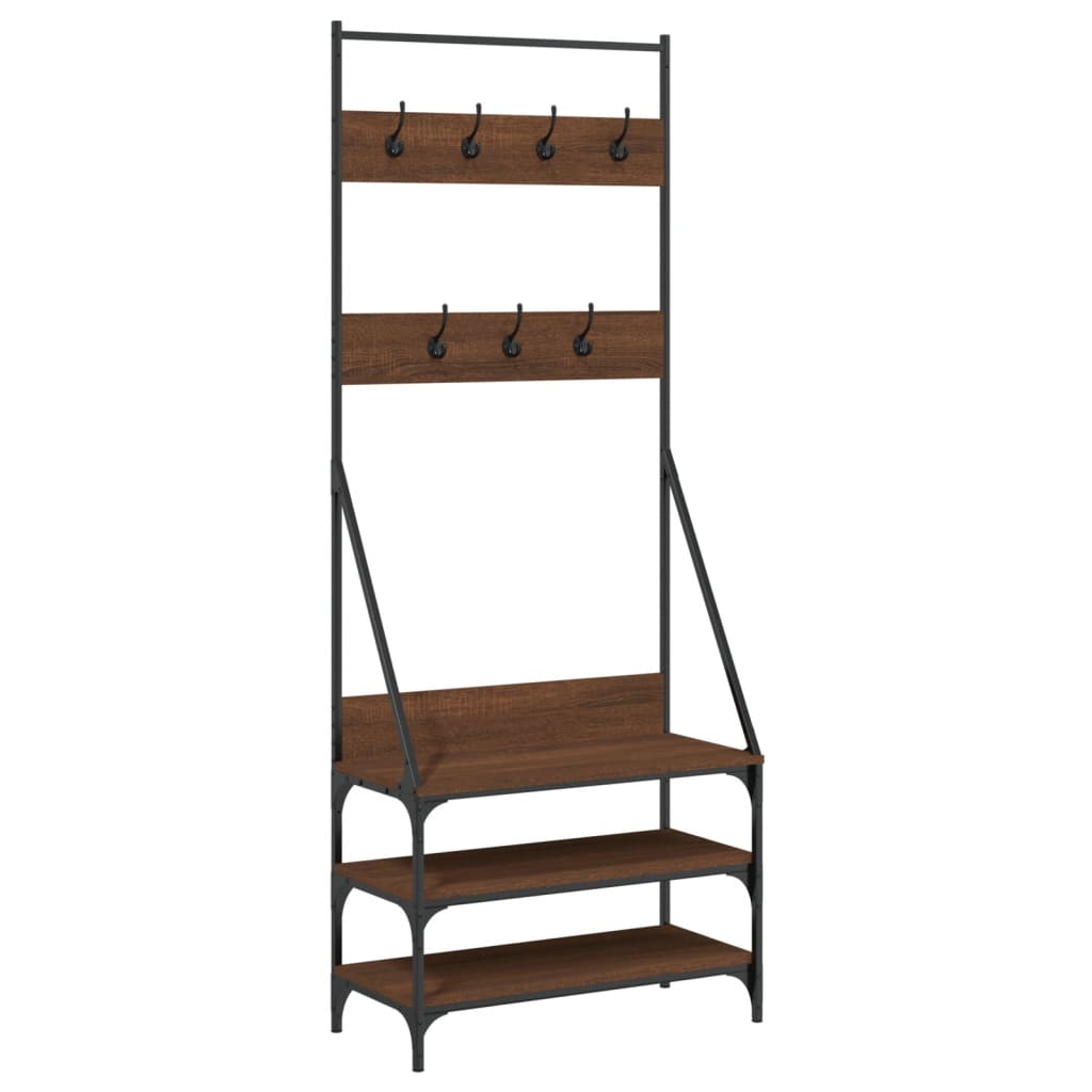 Vidaxx Kleiderständer mit Schuhregal 72x34x184 cm, Farbe Eiche braun