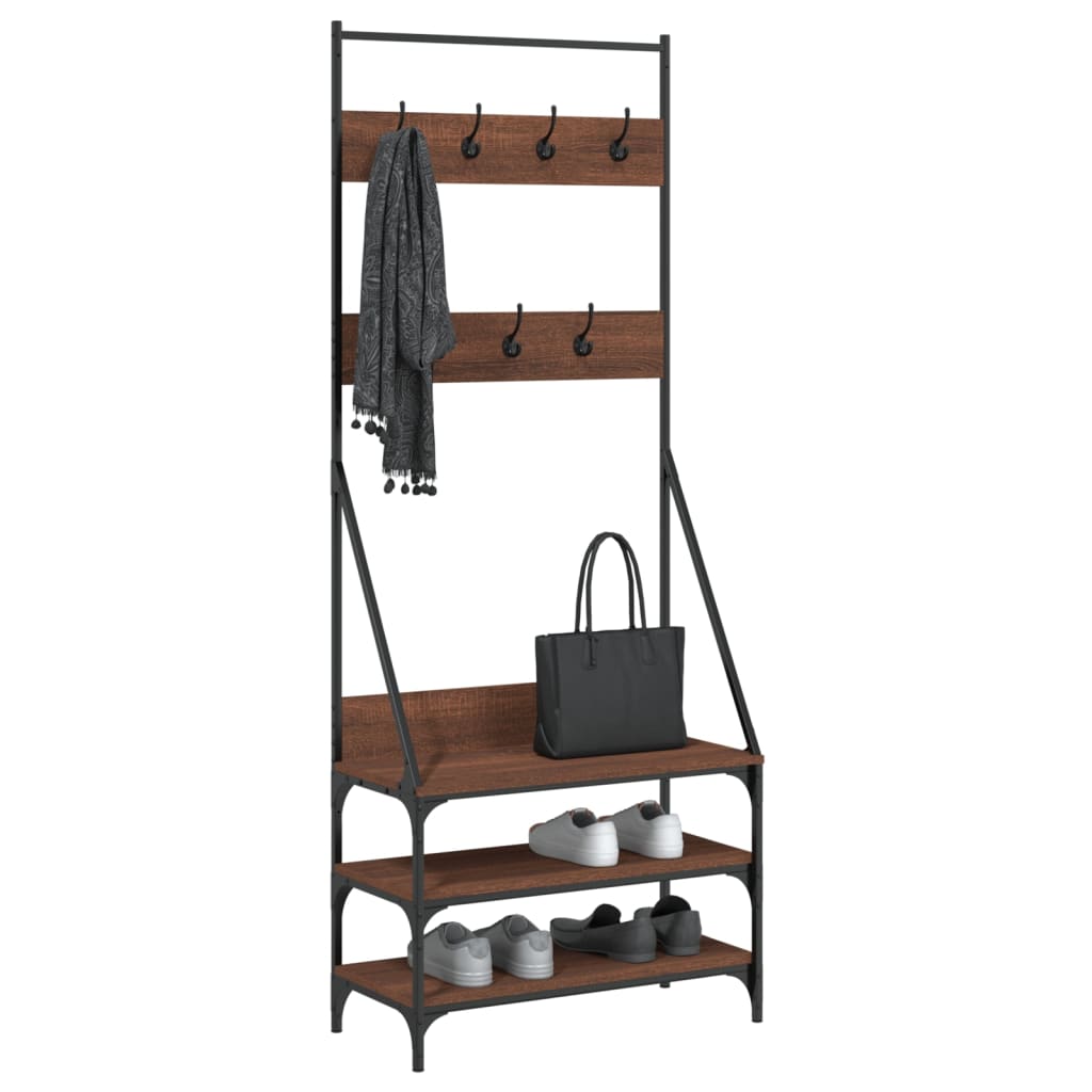 Vidaxx Kleiderständer mit Schuhregal 72x34x184 cm, Farbe Eiche braun