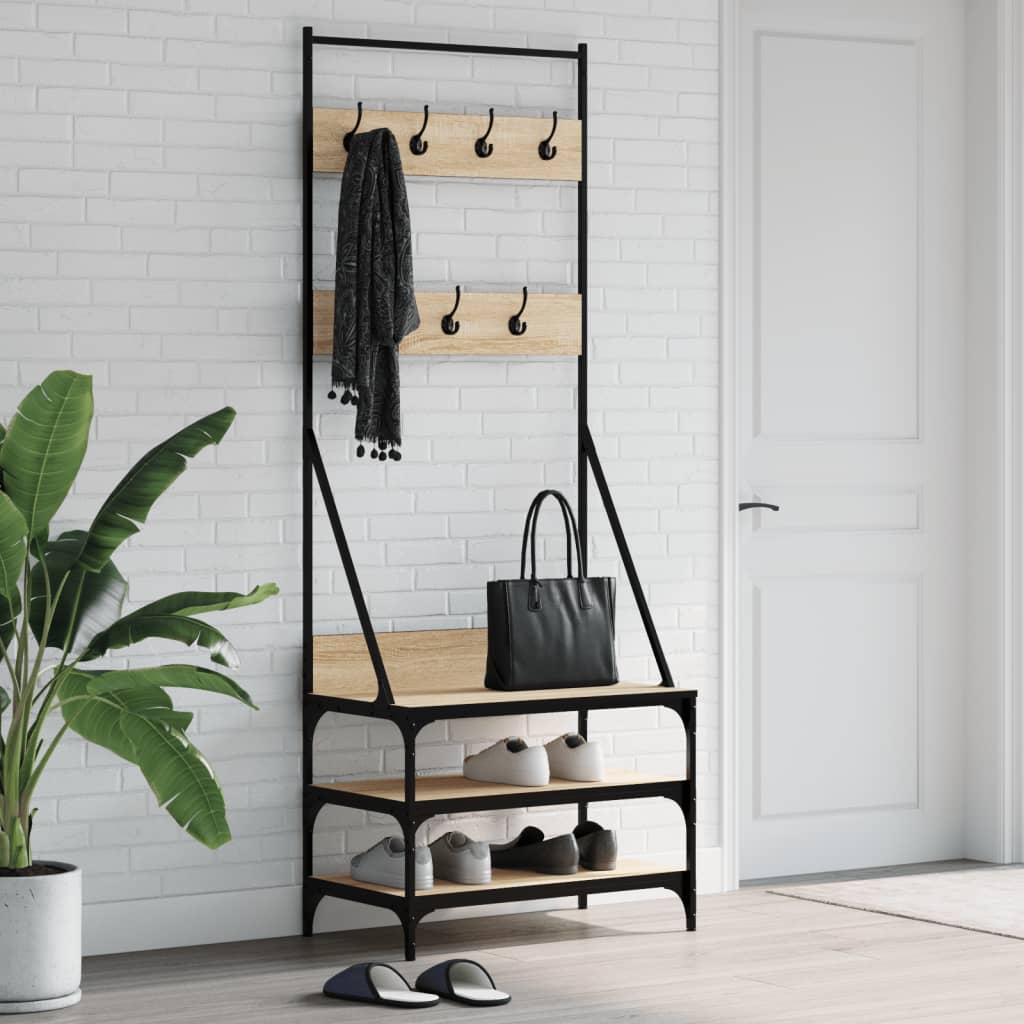 VidaXL Kleiderständer mit Schuhregal 70x40x184 cm Sonoma-Eiche