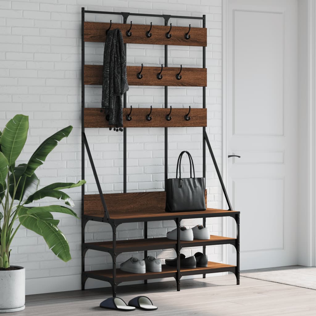 Vidaxx Kleiderständer mit Schuhablage 100x40x184 cm, Farbe Eiche braun
